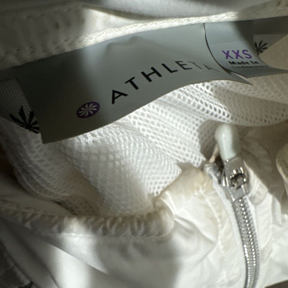 Athleta Wind Sprint Vest Black White Reflective Pockets Sz 2XS - Picture 2 of 6